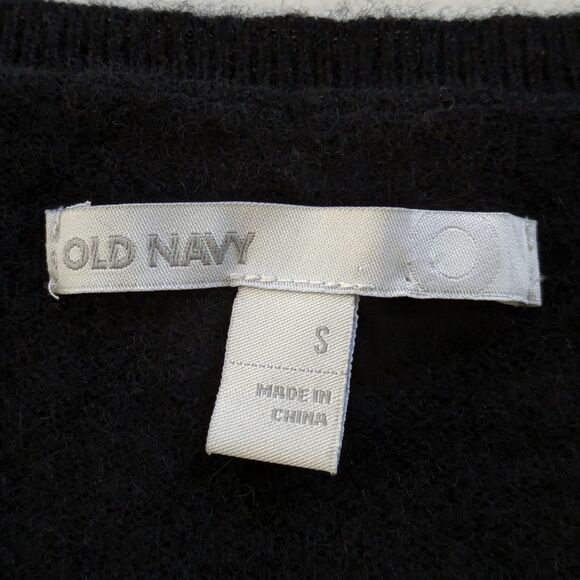 Old Navy Small 100% Cashmere Crew Neck Long Sleeve Sweater Black Pullover - Picture 6 of 12